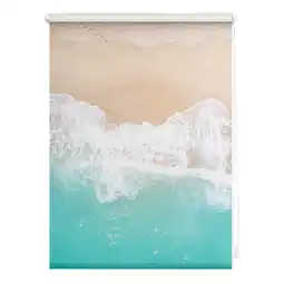 Netto Marken-Discount Lichtblick Rollo Klemmfix, ohne Bohren, blickdicht, The Beach - Türkis Beige Angebot