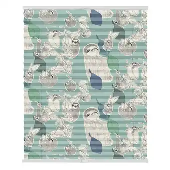 Netto Marken-Discount Lichtblick Plissee Klemmfix, ohne Bohren, blickdicht, Sloths on turquoise - Grün Angebot