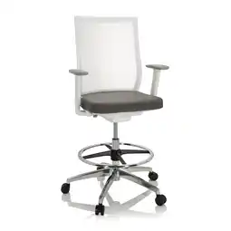 Netto Marken-Discount hjh OFFICE Counterstuhl ASPEN WORK W Stoff/Netzstoff mit Armlehnen (höhenverstellbar) Angebot