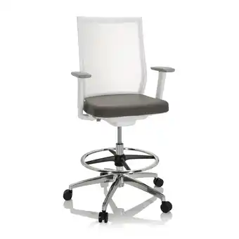 Netto Marken-Discount hjh OFFICE Counterstuhl ASPEN WORK W Stoff/Netzstoff mit Armlehnen (höhenverstellbar) Angebot