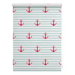Netto Marken-Discount Lichtblick Rollo Klemmfix, ohne Bohren, Verdunkelung, Anker gestreift - Türkis Rot Angebot