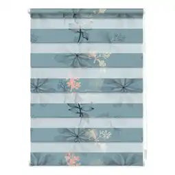 Netto Marken-Discount Lichtblick Duo Rollo Klemmfix, ohne Bohren, blickdicht, Aqua Floral - Blau Angebot