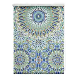 Netto Marken-Discount Lichtblick Rollo Klemmfix, ohne Bohren, Verdunkelung, Orientalische Muster - Blau Grün Angebot