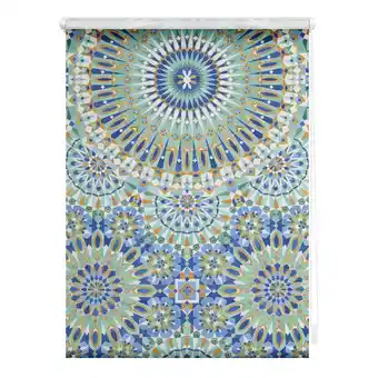 Netto Marken-Discount Lichtblick Rollo Klemmfix, ohne Bohren, Verdunkelung, Orientalische Muster - Blau Grün Angebot