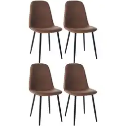 Netto Marken-Discount CLP 4er Set Esszimmerstühle Napier I Stoff I Kunstleder I Samt I Metallgestell Angebot