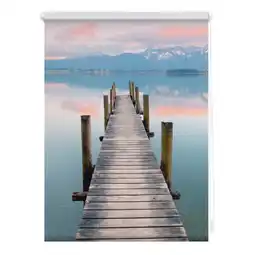 Netto Marken-Discount Lichtblick Rollo Klemmfix, ohne Bohren, Verdunkelung, Steg Abendstimmung - Blau Braun Angebot