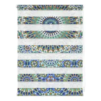 Netto Marken-Discount Lichtblick Duo Rollo Klemmfix, ohne Bohren, blickdicht, Orientalisches Muster - Blau Grün Angebot