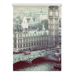 Netto Marken-Discount Lichtblick Rollo Klemmfix, ohne Bohren, Verdunkelung, London Westminster - Grau Angebot