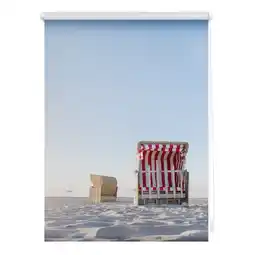 Netto Marken-Discount Lichtblick Rollo Klemmfix, ohne Bohren, Verdunkelung, Strandkorb - Blau Beige Angebot