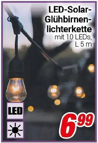 CENTERSHOP LED-Solar Glühbirnenlichterkette Angebot