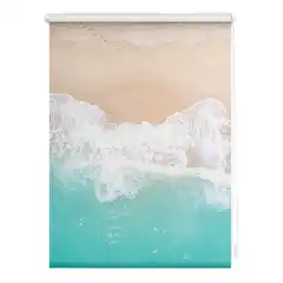 Netto Marken-Discount Lichtblick Rollo Klemmfix, ohne Bohren, Verdunkelung, The Beach - Türkis Beige Angebot