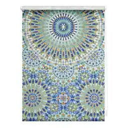 Netto Marken-Discount Lichtblick Rollo Klemmfix, ohne Bohren, blickdicht, Orientalische Muster - Blau Grün Angebot