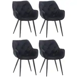 Netto Marken-Discount CLP 4er Set Stuhl Tanna Samt I Gesteppter Polsterstuhl I Esszimmerstuhl Mit Bodenschonern Angebot