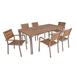 Netto Marken-Discount 7tlg. Alu Tischgruppe FLORENCE Garten Sitzgruppe Outdoor Beige Metall Kunststoff Angebot