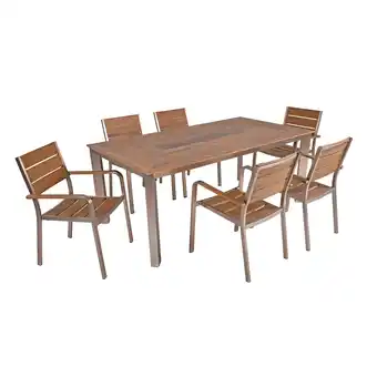 Netto Marken-Discount 7tlg. Alu Tischgruppe FLORENCE Garten Sitzgruppe Outdoor Beige Metall Kunststoff Angebot