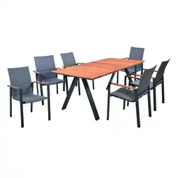 Netto Marken-Discount 7-tlg. Aluminium Tischgruppe DAVINA Set Garten Sitzgruppe Holz Garnitur Möbel Angebot