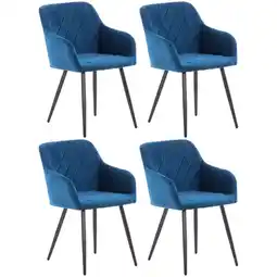 Netto Marken-Discount CLP 4er Set Esszimmerstuhl Shila I Samt I Stoff I Gesteppt I Mit Bodenschonern Angebot