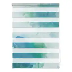 Netto Marken-Discount Lichtblick Duo Rollo Klemmfix, ohne Bohren, blickdicht, Aquarell - Blau Grün Angebot