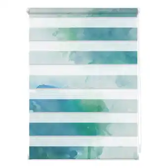 Netto Marken-Discount Lichtblick Duo Rollo Klemmfix, ohne Bohren, blickdicht, Aquarell - Blau Grün Angebot