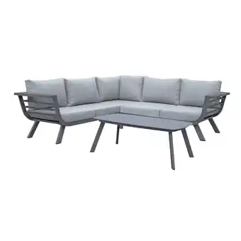 Netto Marken-Discount Alu Lounge Gruppe AURELIA Garten Sitzgruppe Outdoor Grau Kunststoff Garnitur Angebot