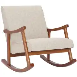 Netto Marken-Discount CLP Schaukelstuhl Morelia I Wippsessel Mit Stoff-Bezug I Holz In Walnuss-Optik Angebot