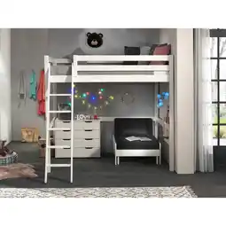 Netto Marken-Discount Hochbett mit Liegefläche 140 x 200 cm inkl. Sesselbett und Schubladen Kommode versch. Farben Angebot