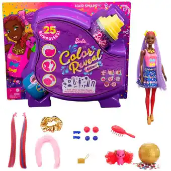 Netto Marken-Discount Barbie Puppe Barbie Color Reveal Glitzer! Haarwechsel Puppe Glitzerblau Angebot