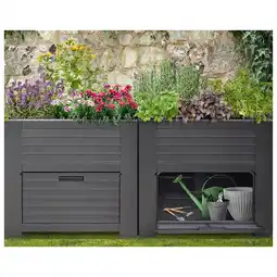 Netto Marken-Discount XXL Hochbeet Garten Schrank 400L Frühbeet Kräuterbeet Pflanzkasten Pflanztisch Angebot