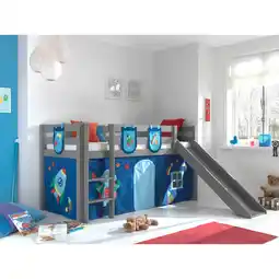 Netto Marken-Discount Spielbett Pino inkl. Rutsche mit Textilset Vorhang und 3 Taschen versch. Designs Angebot
