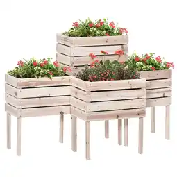 Netto Marken-Discount Outsunny Hochbeet Tannenholz, Kunststoff Angebot