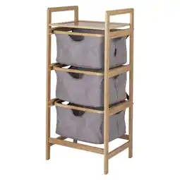 Netto Marken-Discount BO-CAMP Falt Schrank Selsdon Camping Kleider Regal Schubladen Möbel Bambus Holz Angebot