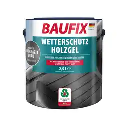 Netto Marken-Discount BAUFIX Metallic Wetterschutz-Holzgel anthrazitgrau seidenglänzend, 2.5 Liter, Holzlasur Angebot