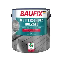 Netto Marken-Discount BAUFIX Metallic Wetterschutz-Holzgel graphitgrau seidenglänzend, 2.5 Liter, Holzlasur Angebot