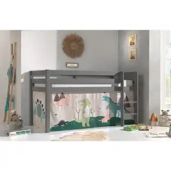 Netto Marken-Discount Halbhohes Bett PINO, mit Textilset Dino, Ausf. Kiefer massiv versch. Farben Angebot