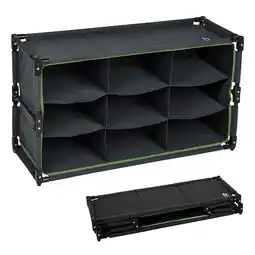 Netto Marken-Discount BO-CAMP Faltschrank Camping Schrank Regal Zelt Organizer Garderobe 9Fächer Stahl Angebot