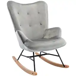 Netto Marken-Discount CLP Schaukelstuhl Sanka I Schaukelsessel Mit Samtbezug Und Metallgestell I Relaxsessel Mit Holzkufen Angebot