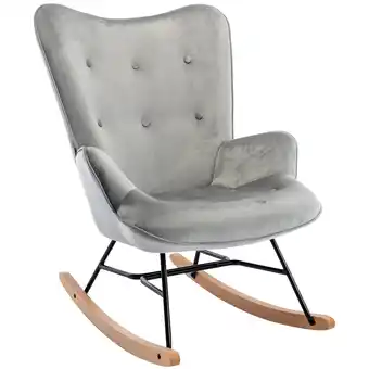 Netto Marken-Discount CLP Schaukelstuhl Sanka I Schaukelsessel Mit Samtbezug Und Metallgestell I Relaxsessel Mit Holzkufen Angebot