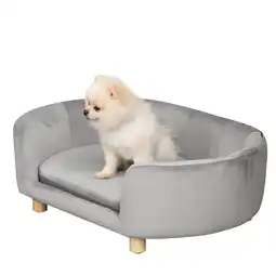 Netto Marken-Discount PawHut Haustier Sofa Holländischer Samt, Schwamm, Birke Bein Angebot
