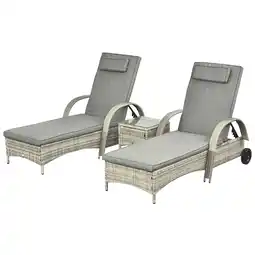 Netto Marken-Discount Outsunny Liege Metall, PE Polyrattan, Hartglas, Polyester Angebot