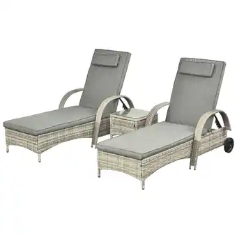 Netto Marken-Discount Outsunny Liege Metall, PE Polyrattan, Hartglas, Polyester Angebot