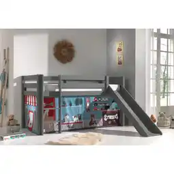 Netto Marken-Discount Halbhohes Bett PINO, mit Rutsche und Textilset Pet Shop, Ausf. Kiefer massiv versch. Farben Angebot