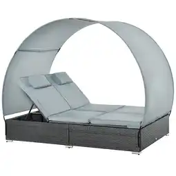 Netto Marken-Discount Outsunny Gartenliege Stahl, PE Rattan, Polyester Angebot