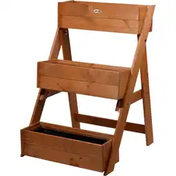 Netto Marken-Discount dobar Dreistufige Pflanztreppe aus Holz, Blumenkästen inkl. Pflanzfolie versch. Farben Angebot