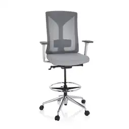 Netto Marken-Discount hjh OFFICE Counterstuhl HALIFAX WORK Stoff/Netzstoff mit Armlehnen (höhenverstellbar) Angebot