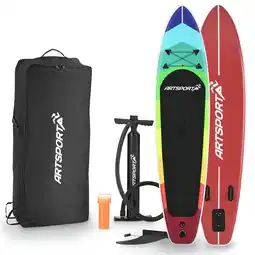 Netto Marken-Discount ArtSport Stand Up Paddle Board Retro Love – Aufblasbares SUP Board Set bis 150 kg - Rot-Bunt Angebot