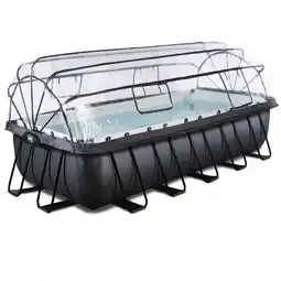 Netto Marken-Discount EXIT Black Leather Optic Pool 540x250x122cm mit Abdeckung und Sandpumpe - schwarz Angebot