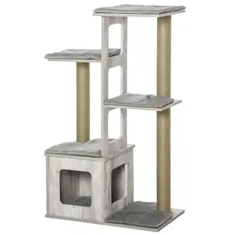 Netto Marken-Discount PawHut Katzenbaum MDF der Klasse E1, Plüsch, Jute Angebot