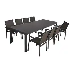 Netto Marken-Discount 9-tlg. Alu Tischgruppe AMIRA Set Garten Sitzgruppe Outdoor Grau Metall Möbel Angebot