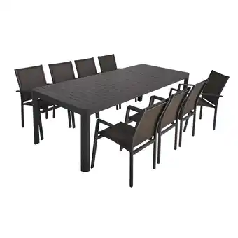 Netto Marken-Discount 9-tlg. Alu Tischgruppe AMIRA Set Garten Sitzgruppe Outdoor Grau Metall Möbel Angebot