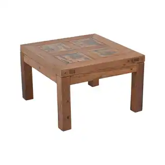 Netto Marken-Discount Holz Tisch KOKODA Teak 69x69 Holz Kaffeetisch Beistelltisch Garten Möbel Outdoor Angebot